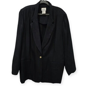 NWT Vintage Cricket Lane 24W Blazer Jacket Black Pockets Career Business Plus